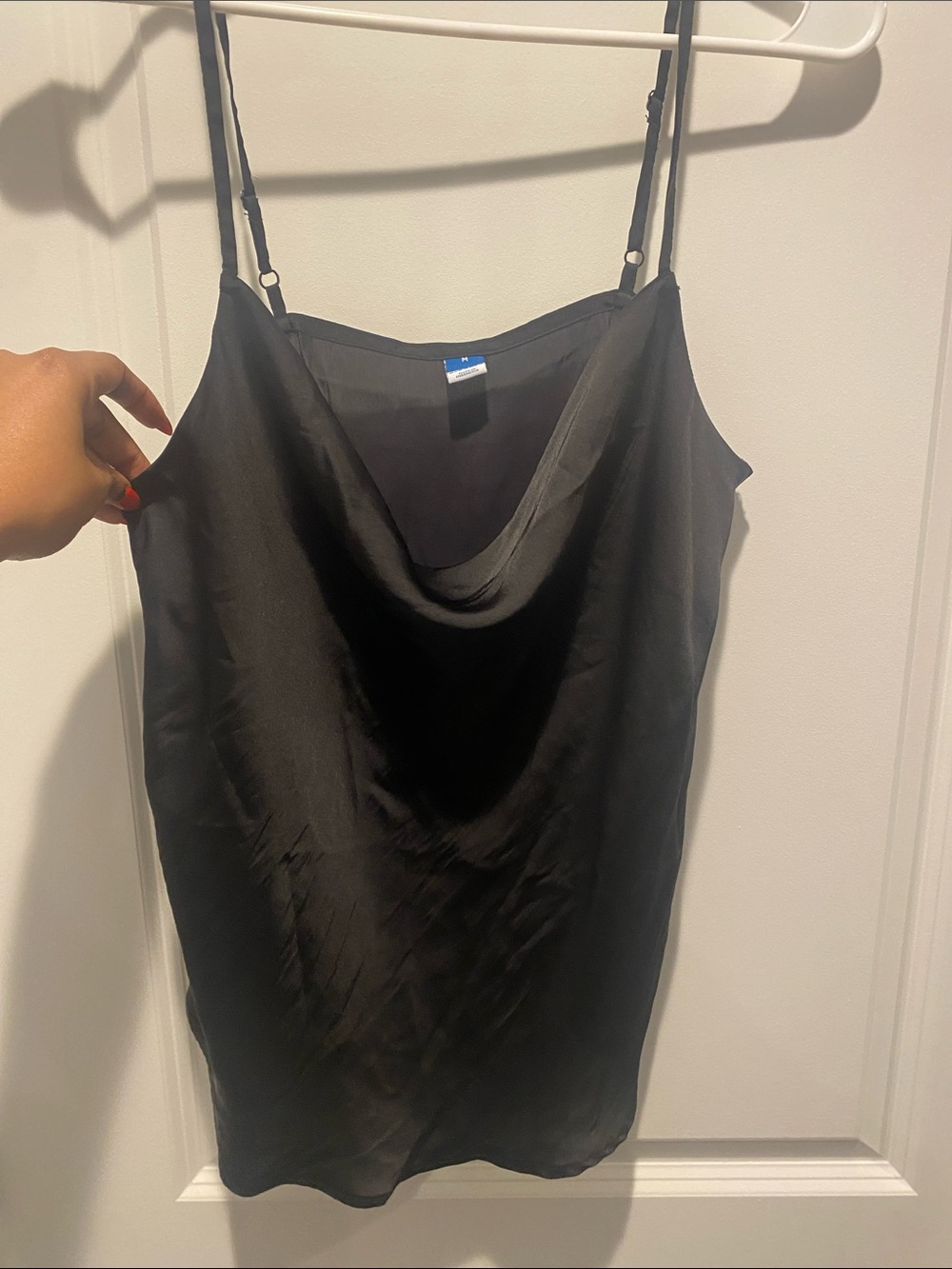 Old Navy Black Satin Cowl Neck Slip Dress